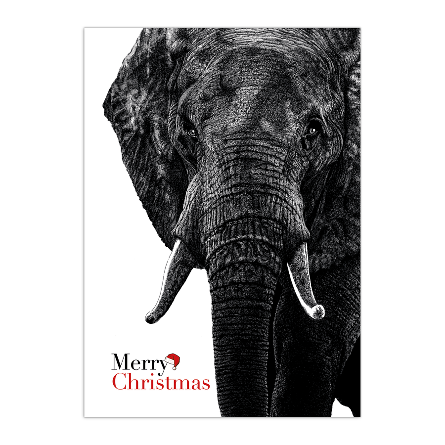 Christmas Card - Elephant - Small - A6